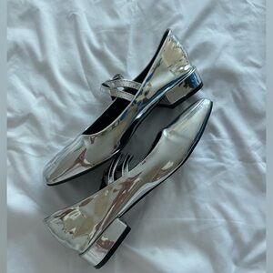 Metallic Mary Jane Flats